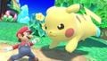 With a giant Pikachu on Tortimer Island.