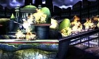 Reshiram's flames covering the steps on the right side of the stage.
