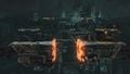 Midgar split in half by Odin's attack.