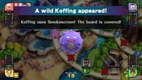 Koffing appearing on the board.